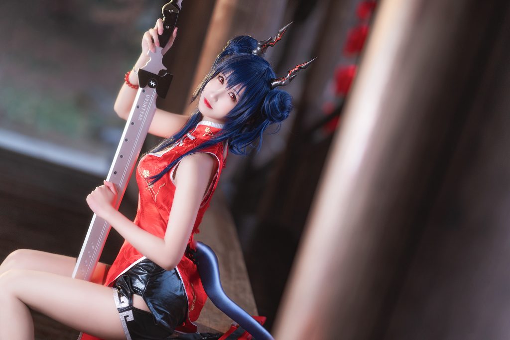 图片[2]_4P三度 明日方舟陈 红色旗袍 cos 4K壁纸_69006_次元岛