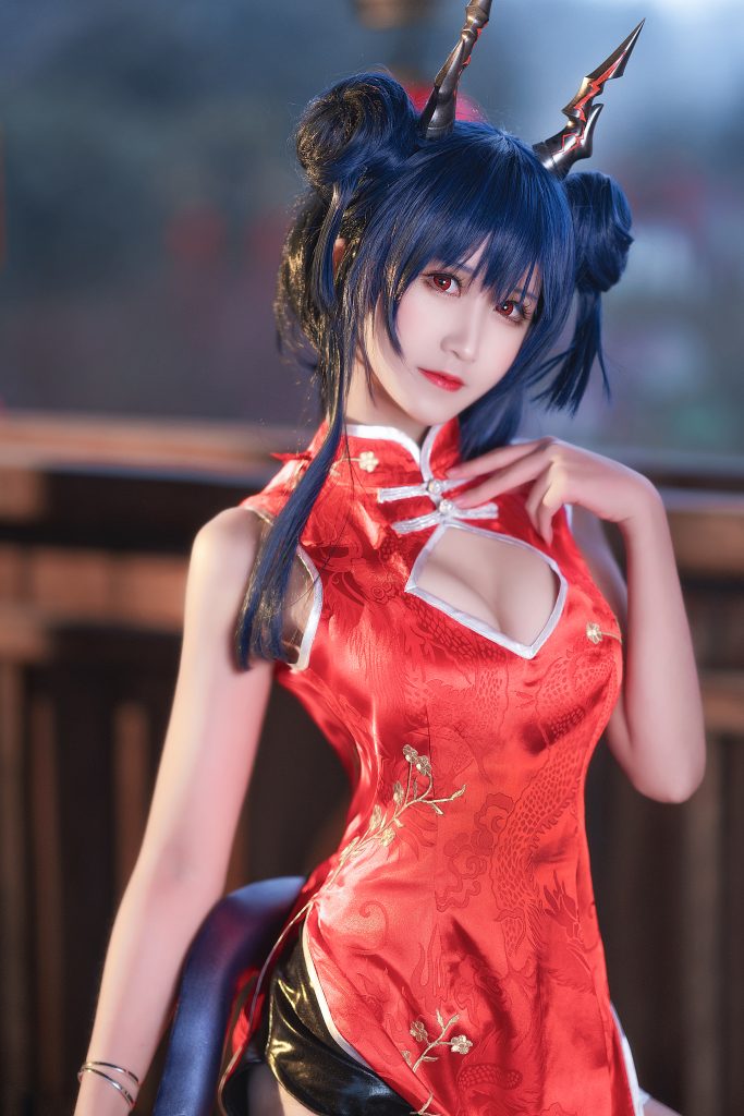图片[2]_8P三度 明日方舟陈 红色旗袍 cos 手机写真_69006_次元岛