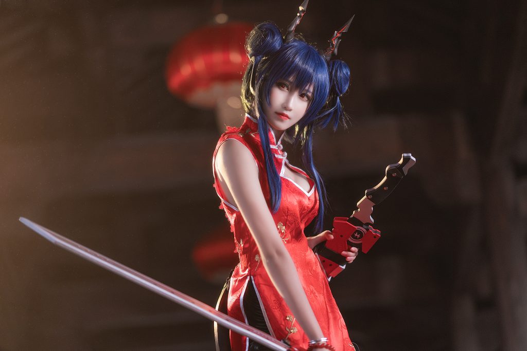 图片[1]_4P三度 明日方舟陈 红色旗袍 cos 4K壁纸_69006_次元岛