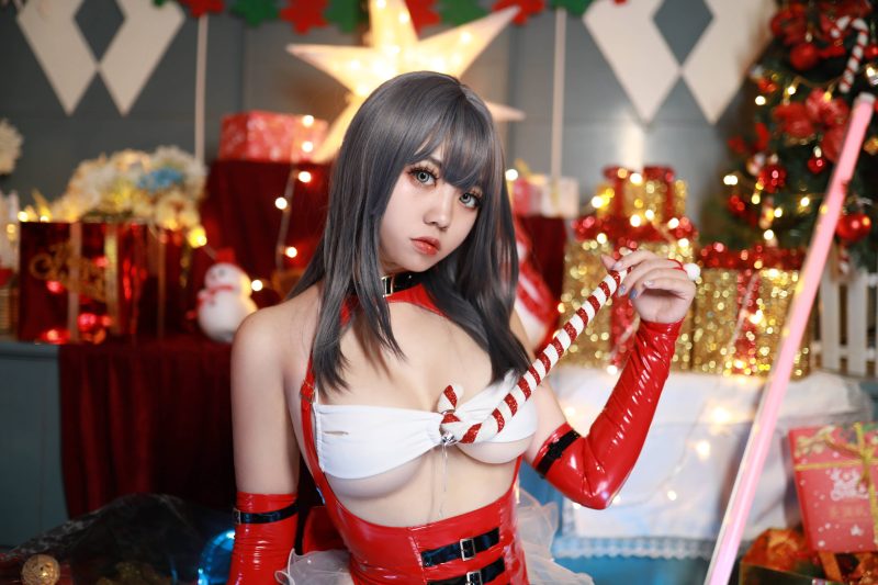 45P啊日日_Ganlory 红色 圣诞丰满大胸节日写真 NO.007_次元岛
