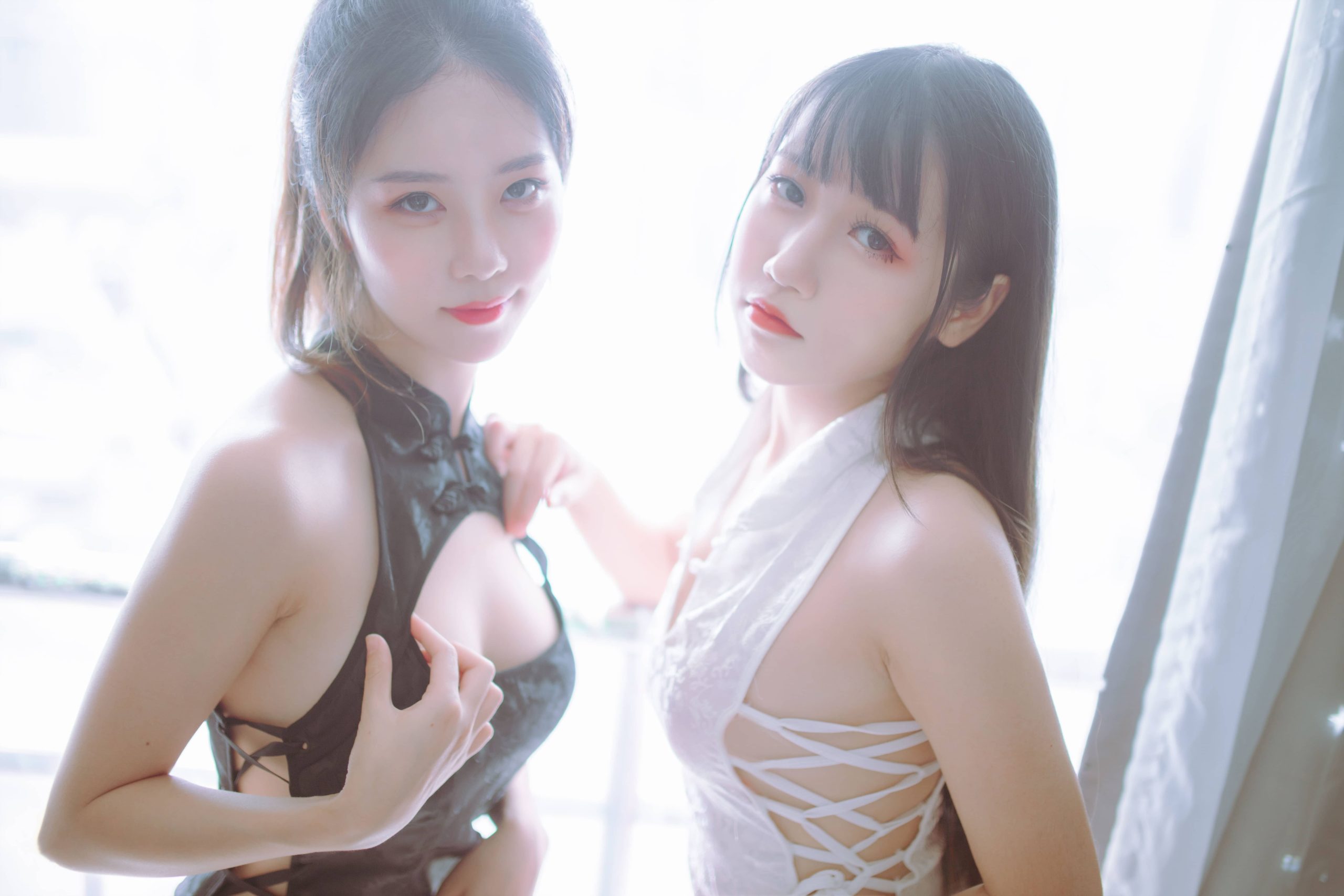 42P黑白旗袍双子 抖娘 不呆猫 NO.002_次元岛