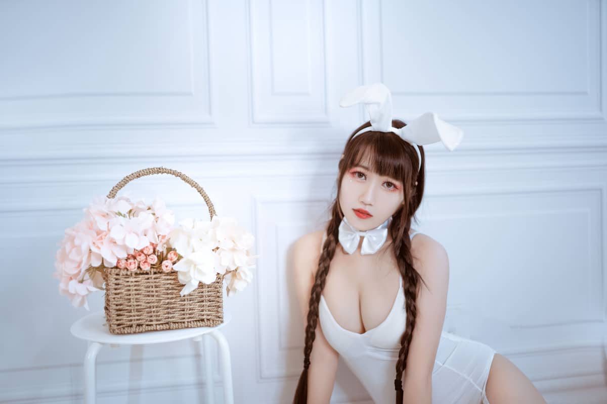 27P不呆猫 白色兔女郎 私房写真性感NO.007_次元岛