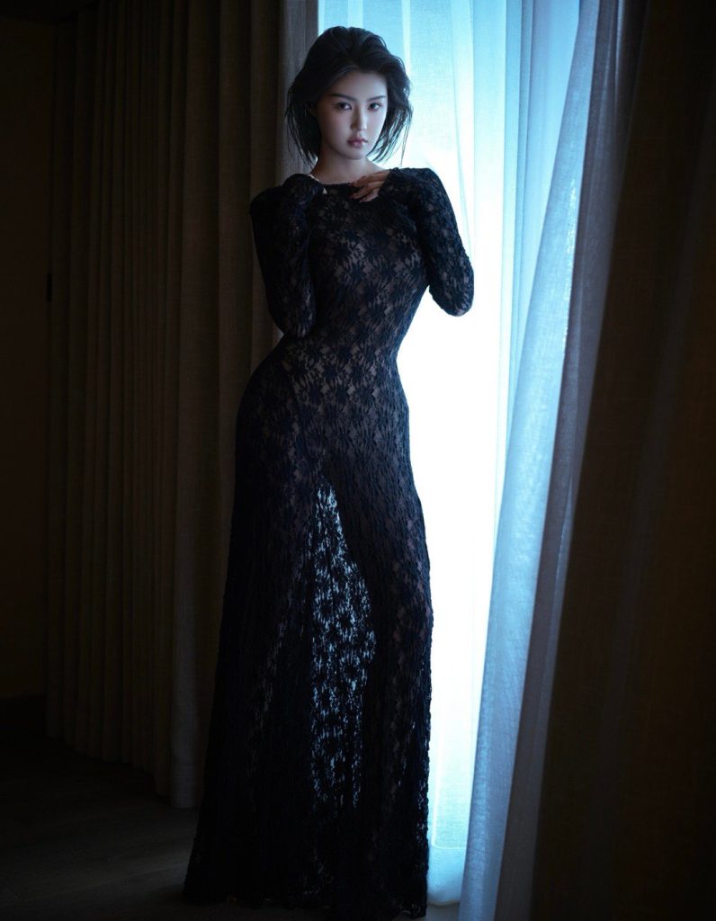 图片[1]_10P网红美女程儿 黑色镂空连衣裙氛围感私发 手机壁纸写真图集_次元岛