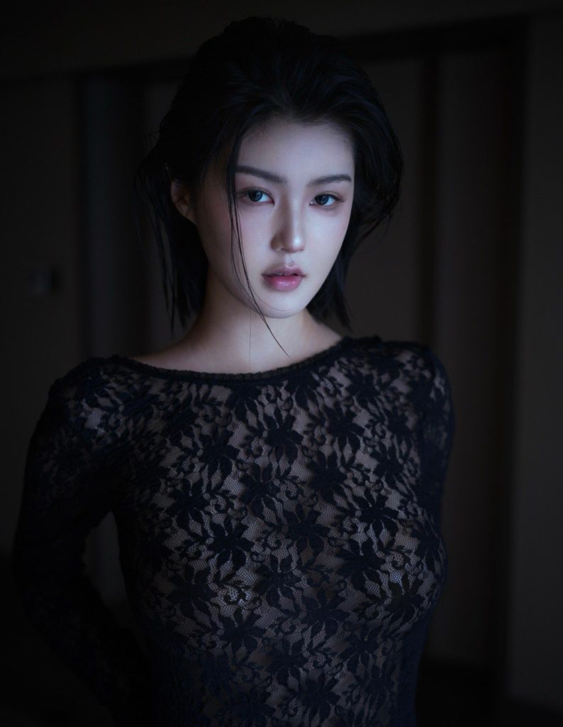 图片[3]_10P网红美女程儿 黑色镂空连衣裙氛围感私发 手机壁纸写真图集_次元岛