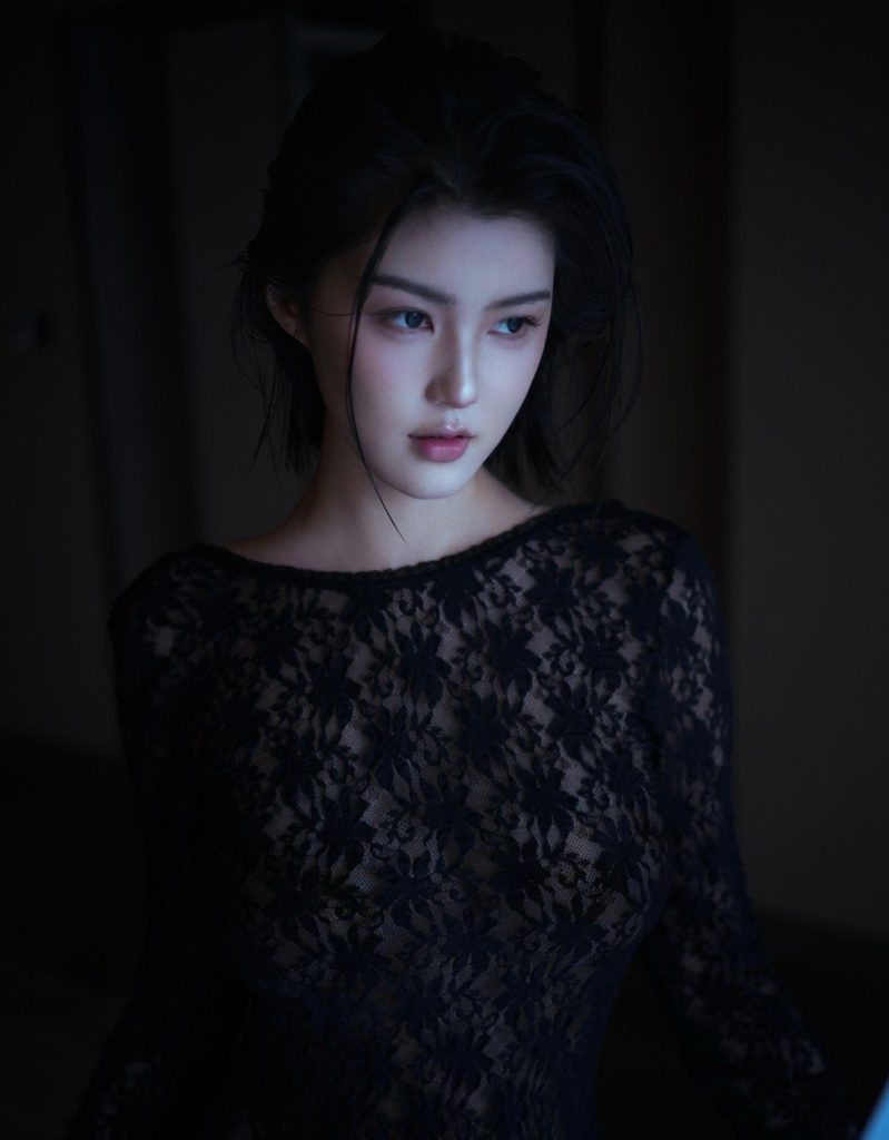 图片[4]_10P网红美女程儿 黑色镂空连衣裙氛围感私发 手机壁纸写真图集_次元岛