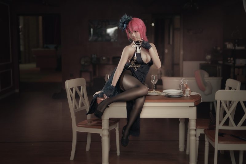 18P阿薰kaOri 黑太子旗袍 黑丝性感电脑写真 NO.004_次元岛