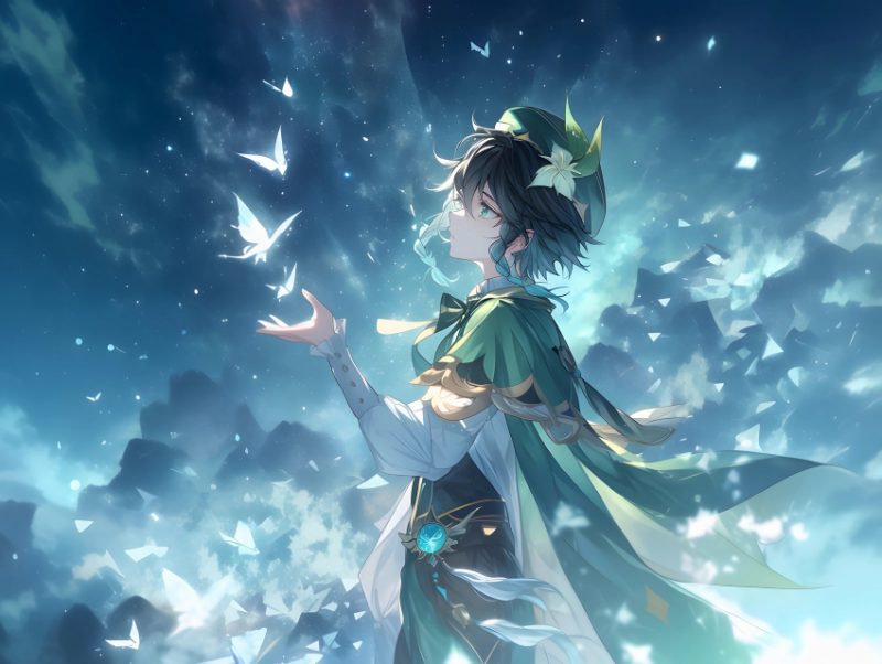 温迪 蝴蝶 唯美梦幻 4K壁纸_次元岛