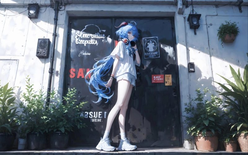 原神 甘雨 蓝发 白色短袖 夏装 4K动漫壁纸_次元岛