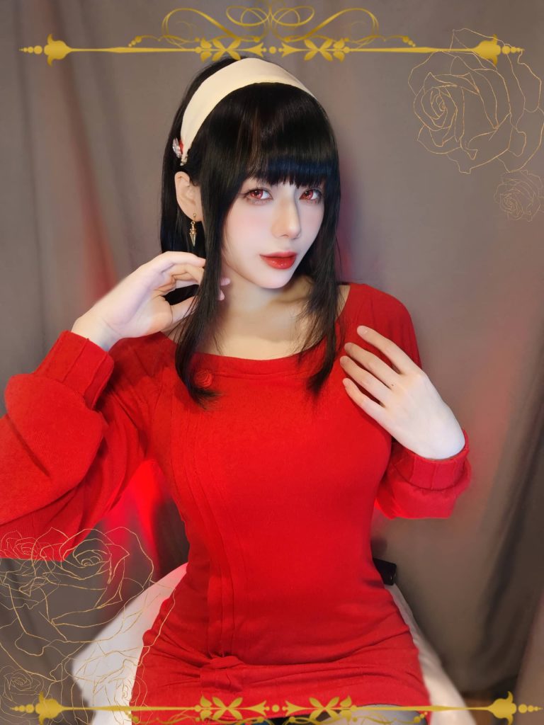 图片[1]_20P 九言 约尔毛衣 红色毛衣 黑丝丝袜性感瞬湿cosplay好看的壁纸NO.026_次元岛