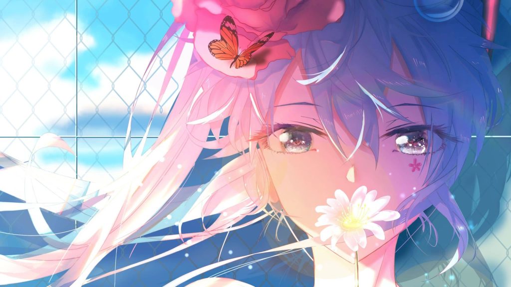 图片[1]_初音未来Hatsune Miku(初音ミク-初音未来)花朵 壁纸漫画库_次元岛