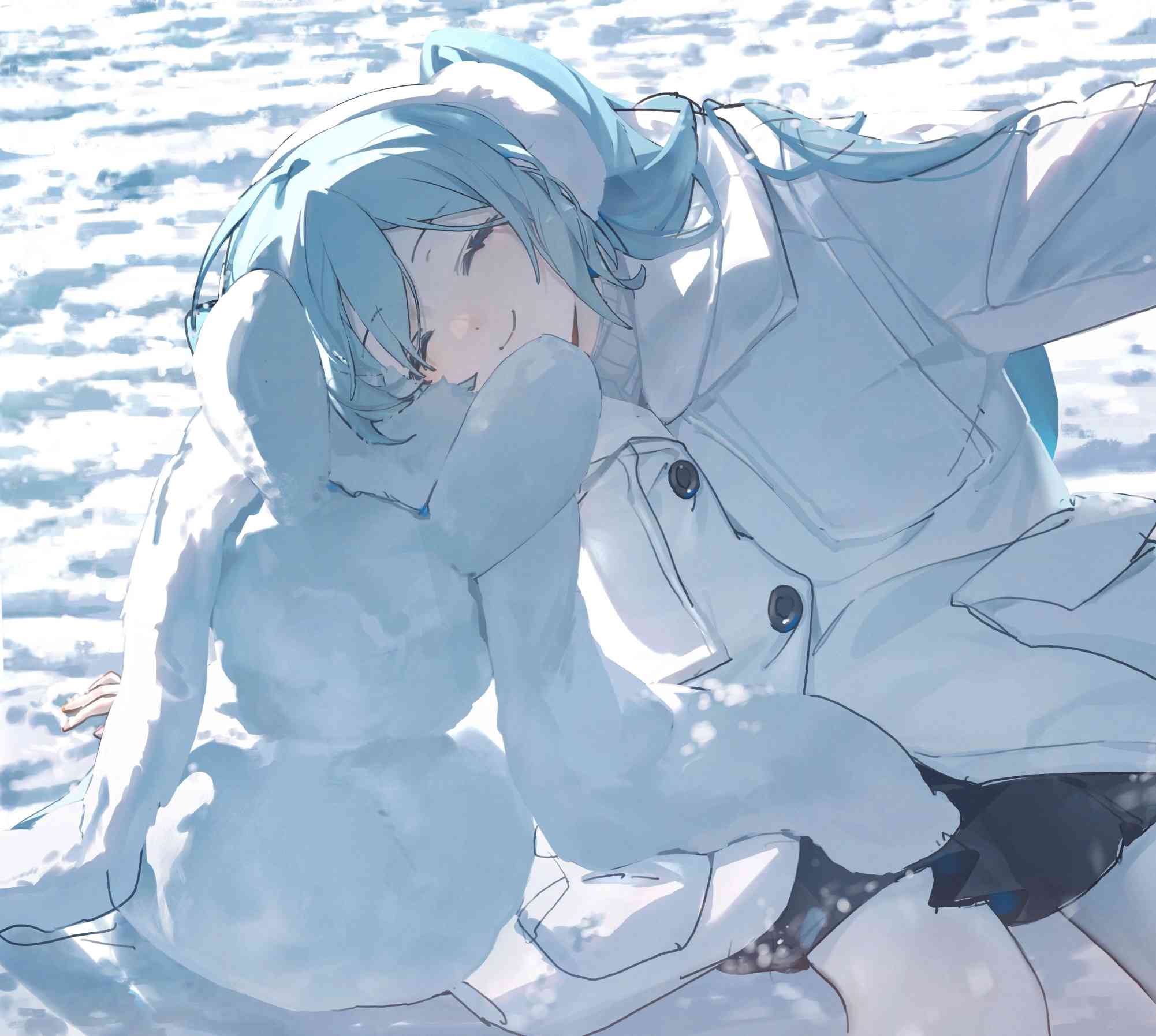 初音未来堆雪人(初音ミク-初音未来)高清壁纸免费下载_次元岛
