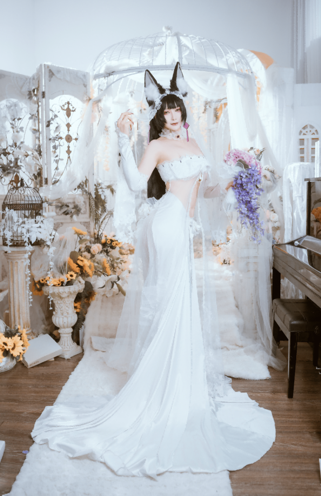 图片[3]_40P 兔胖胖 武藏花嫁 白色婚纱 黑丝情趣内衣 丰满 性感美女图片NO.005_次元岛