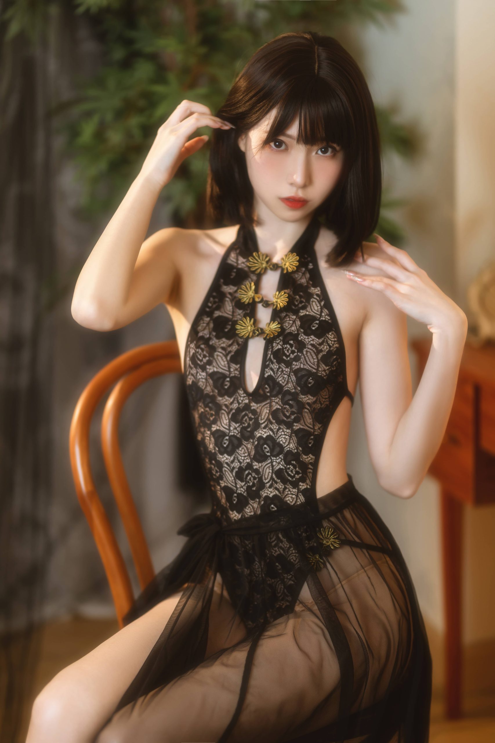 40P许岚LAN 黑纱旗袍 黑丝美女图片库NO.012_次元岛