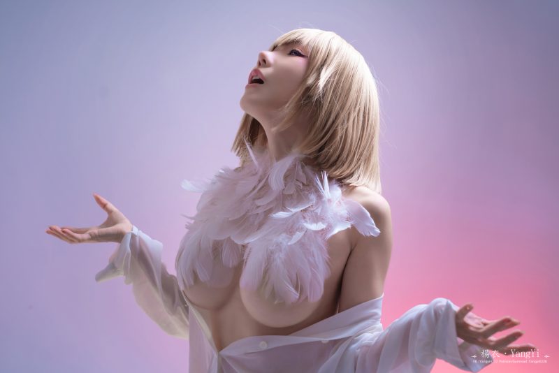 57P+2视频楊衣Yangyi Faline 透明装 羽毛 Cosplay中国NO.007_次元岛