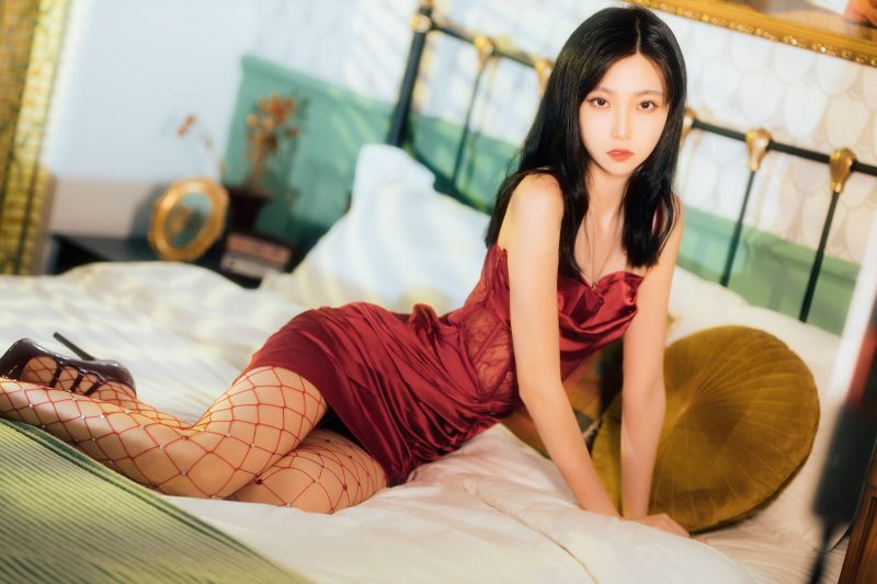 40P许岚LAN 网袜红裙 红色性感图片NO.021_次元岛