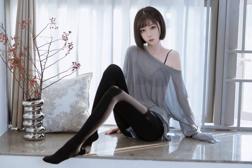 图片[2]_40P许岚LAN 半透毛衣 黑色长袜美女图片库NO.026_次元岛