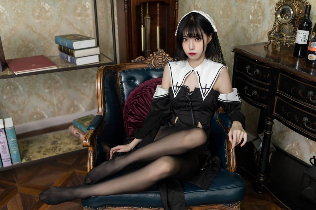 图片[2]_40P许岚LAN 暗黑修女 黑丝 Cosplay服装NO.016_次元岛