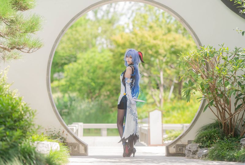 15P坂坂白 甘雨旗袍 黑丝 cosplay图片NO.005_次元岛