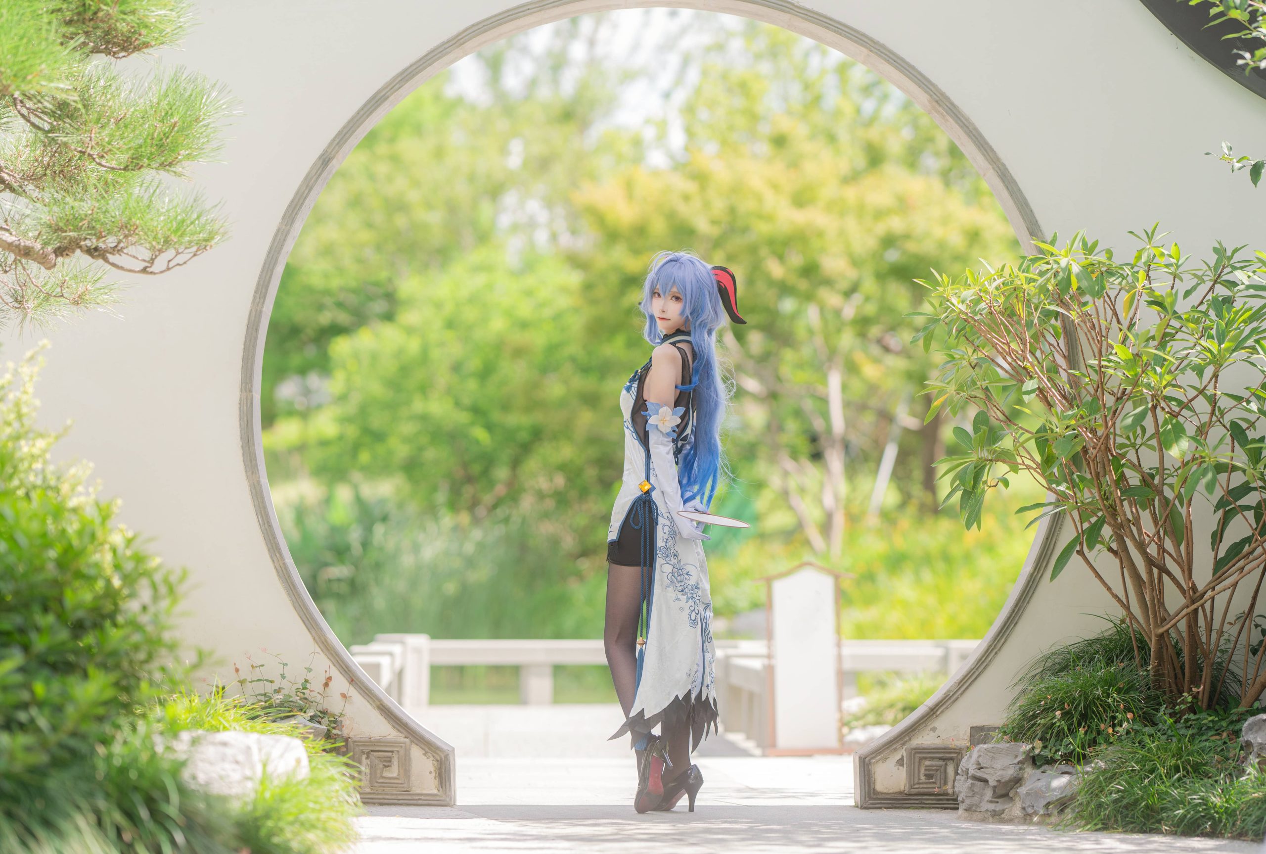 15P坂坂白 甘雨旗袍 黑丝 cosplay图片NO.005_次元岛