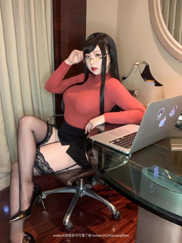 70P+3视频皮皮奶 红色OL Cosplay中国NO.012_次元岛