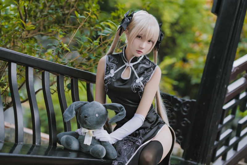 14P瓜希酱 穹妹 黑旗袍 cosplay图片NO.017_次元岛
