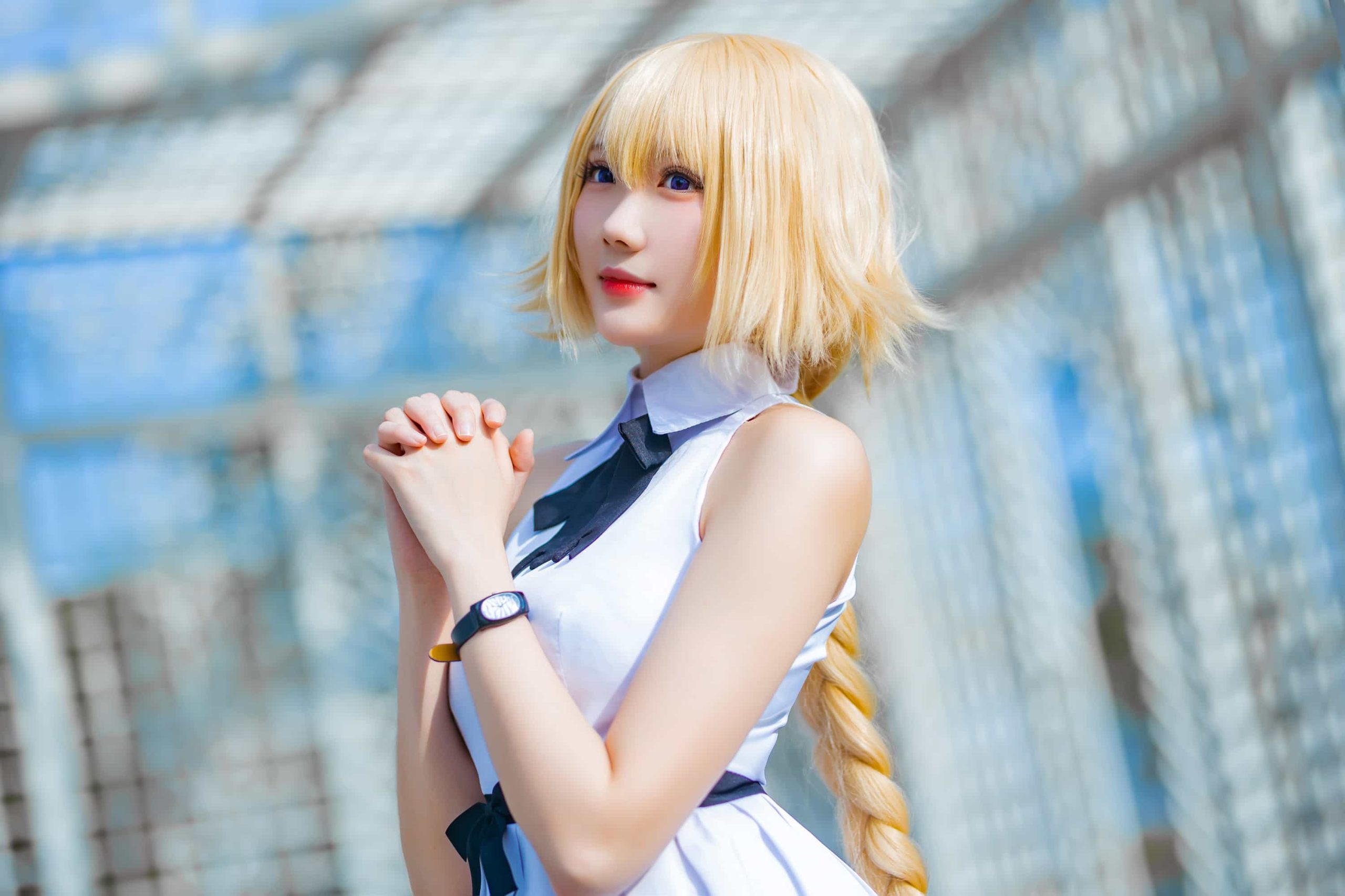 20P瓜希酱 贞德三周年白裙德 cosplay图片NO.021_次元岛