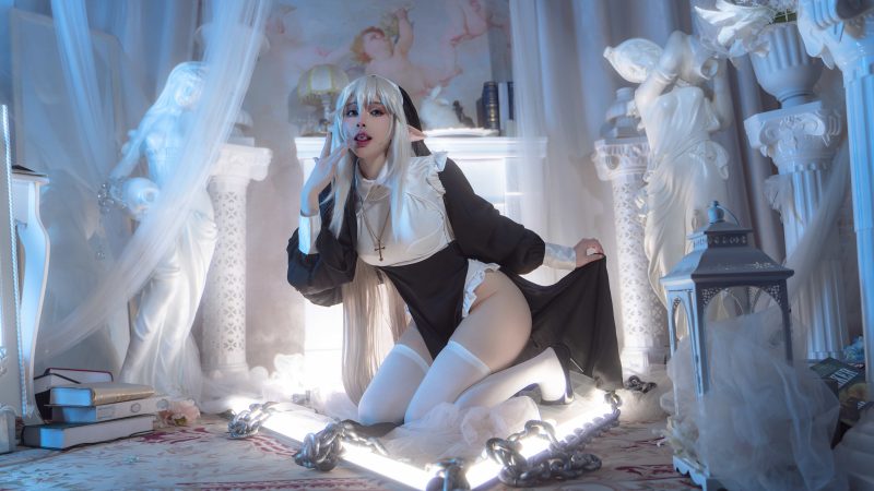 73P+1视频鹿八岁baby 堕落修女+附送猫耳女仆 cosplay福利NO.058_次元岛