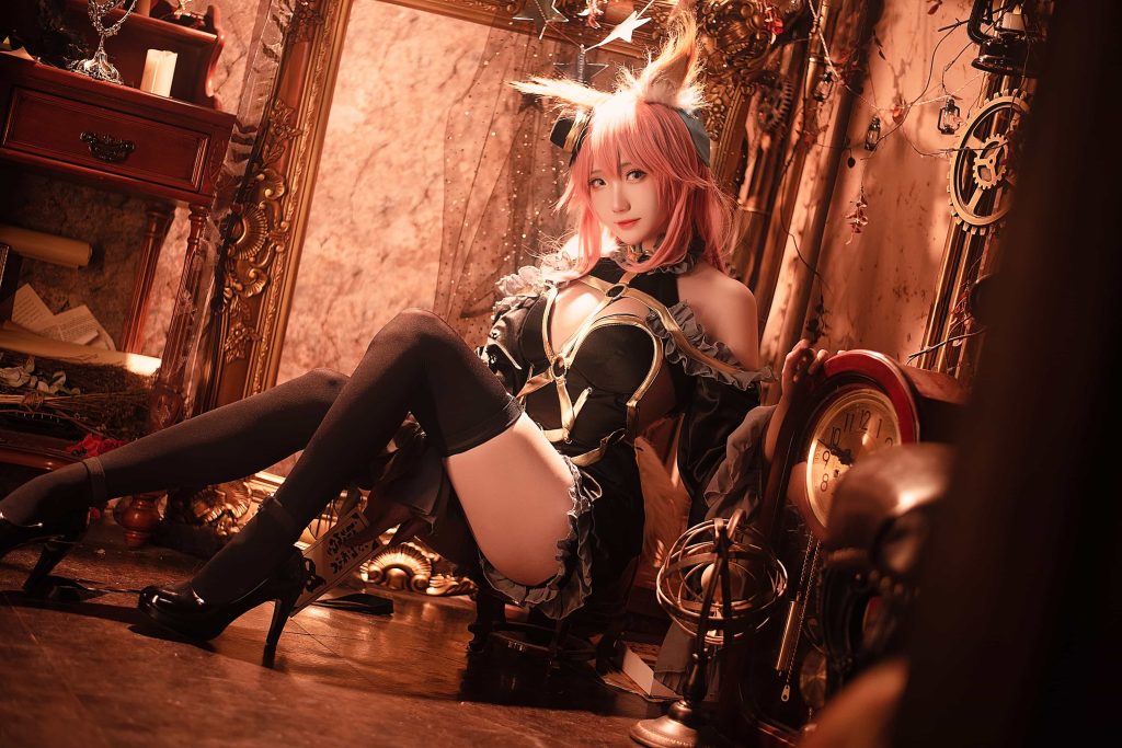 图片[2]_桜桃喵 20P瓜希酱 玉藻前 漆黑魔术服 cosplay二次元 NO.052_次元岛