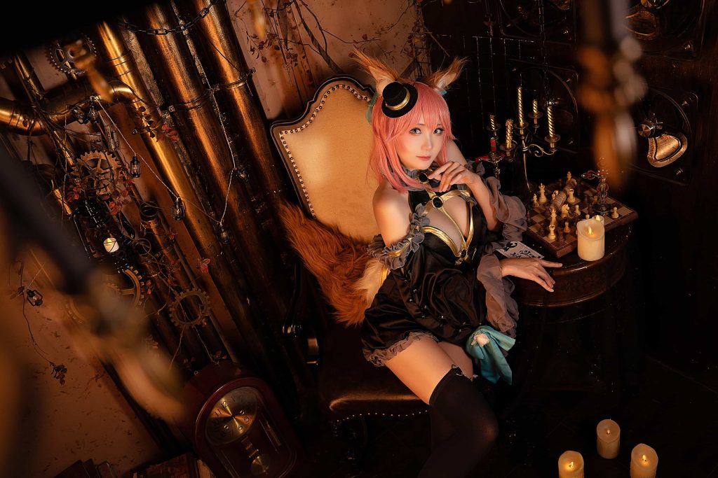 图片[4]_桜桃喵 20P瓜希酱 玉藻前 漆黑魔术服 cosplay二次元 NO.052_次元岛